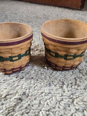 Handwoven Wicker Looking Design Longabarger Votive Cups "Suzi" Design